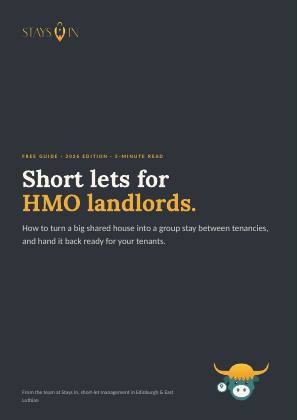 Cover of Short lets for HMO landlords, a free Stays In guide for Edinburgh short-let owners